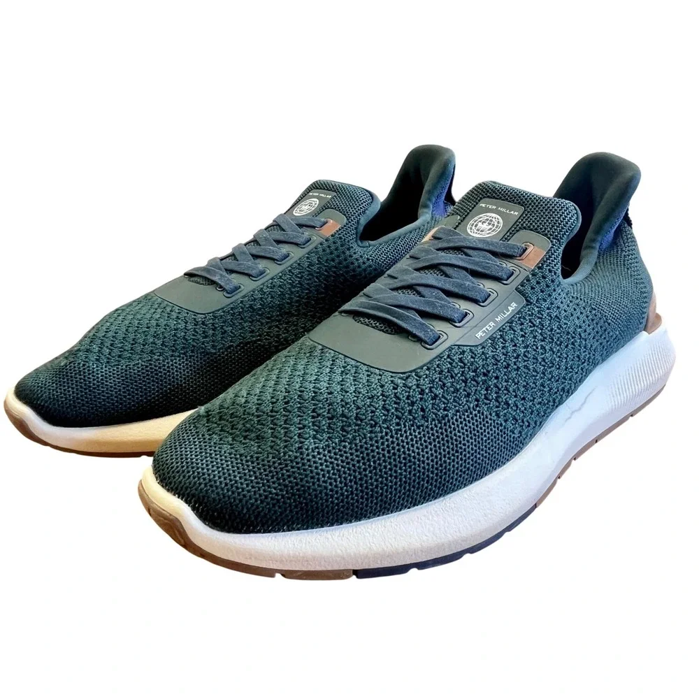 PETER MILLAR Green Apollo Knit Sneaker Mens 9.5 Slip On Performance Athleisure‎